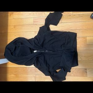 Black cropped ALO yoga zip up sweatshirt